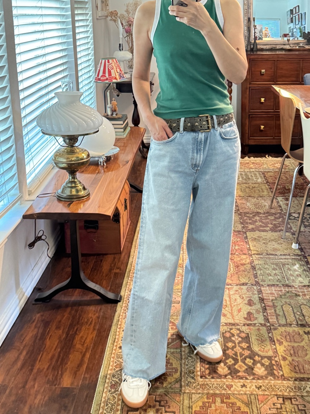 Agolde Ren Jean High Rise Wide leg Jeans Size 29 Light Blue